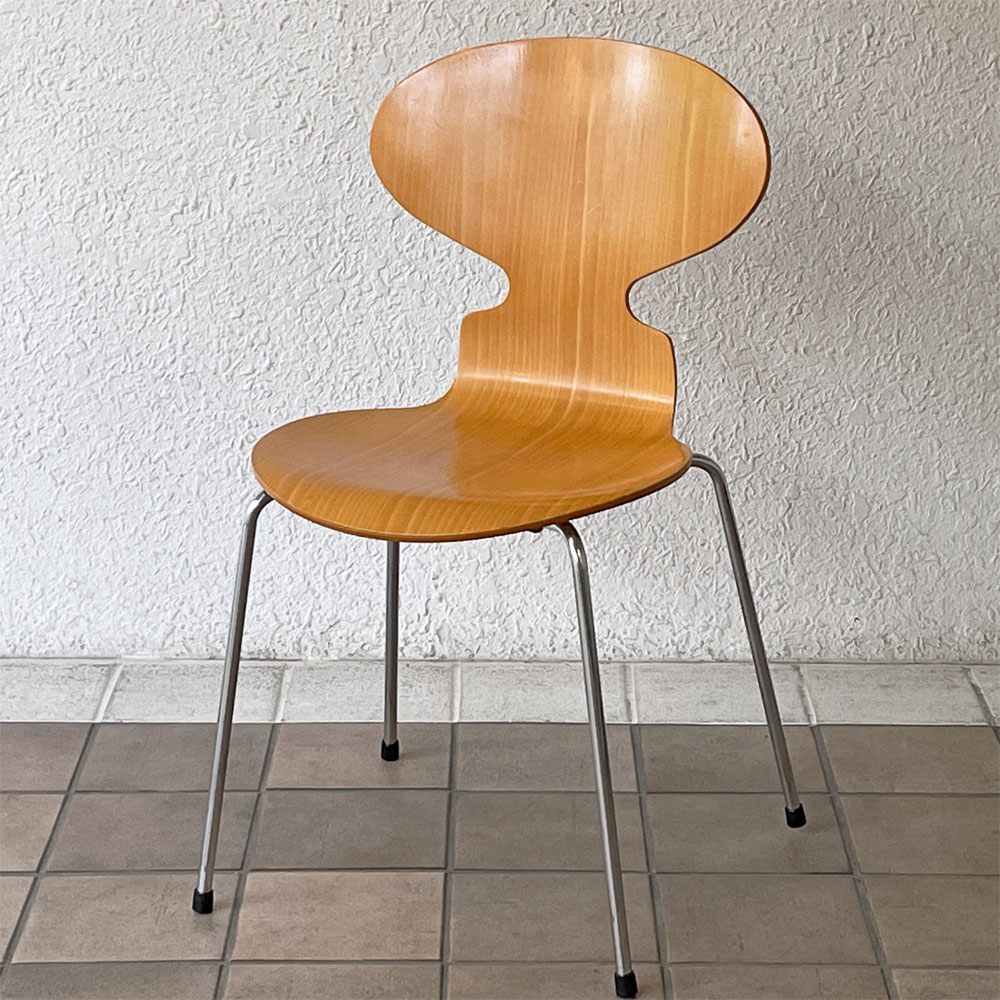フリッツハンセン Fritz Hansen アントチェア 4本脚 ナチュラルビーチ ラッカー アルネ・ヤコブセン 北欧家具 D ◇