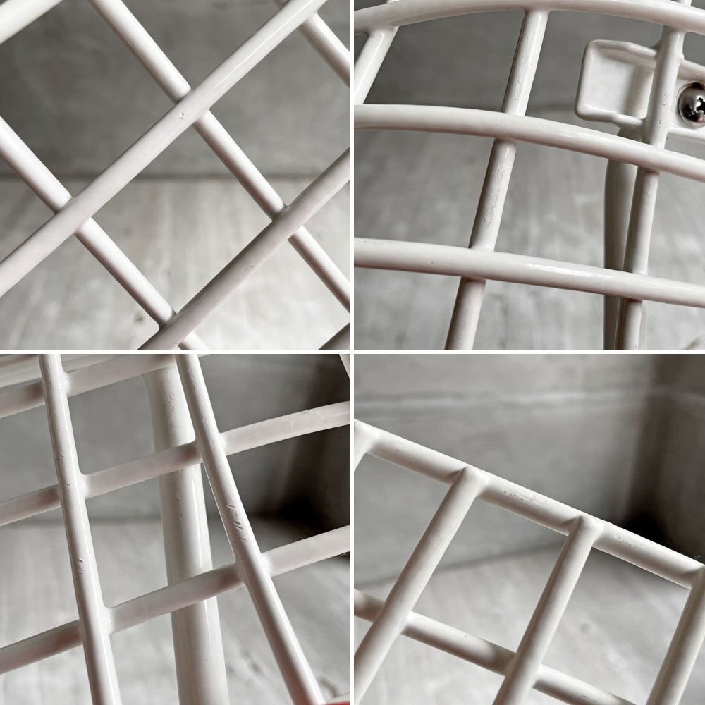 ノル Knoll ビンテージ ダイヤモンドチェア Diamond Chair ハリー・ベルトイア Harry Bertoia ホワイトフレーム シートパッド付 ミッドセンチュリー ♪