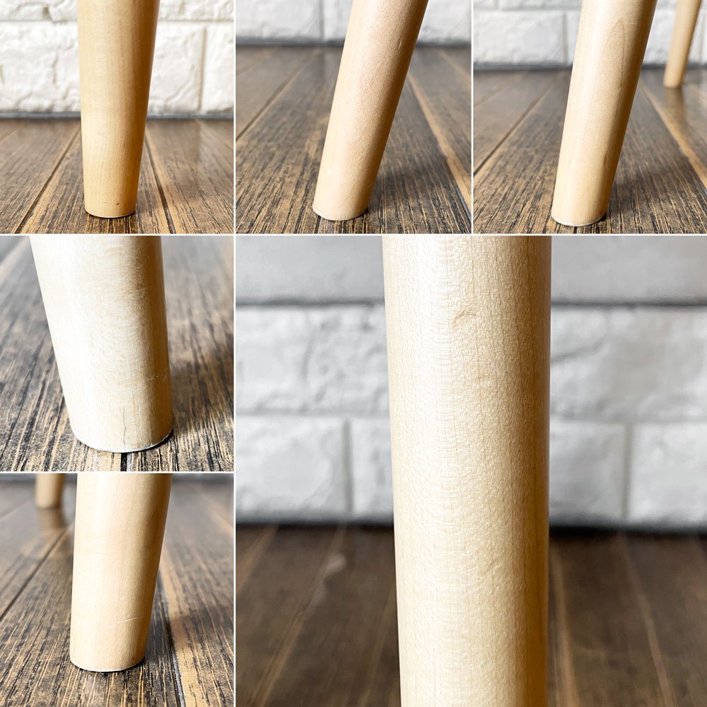 天童木工 Tendo リングスツール Ring Stool ビニールレザーシート オールマイティホワイト メープル材 加藤徳吉 定価￥39,600- ◎