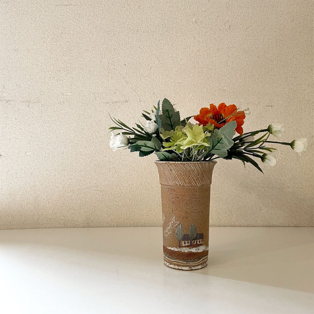 ケーラー KAHLER フラワーベース 花瓶 花器 H16.5cm ハンドペイント デンマーク 北欧ビンテージ 希少 ◎