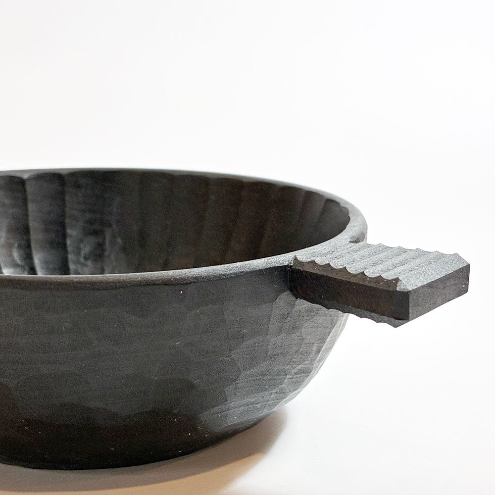 湯浅ロベルト淳 スープボウル 黒 口径13 × 幅19㎝ 現代作家 ★