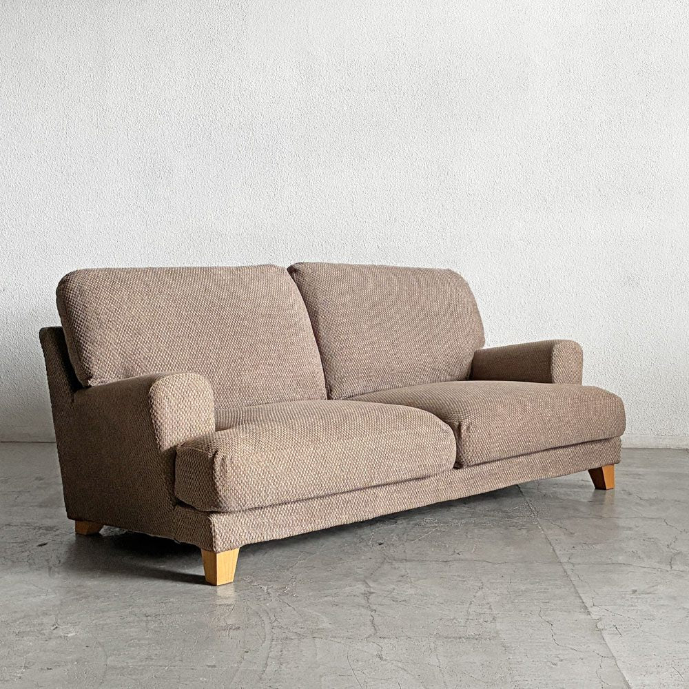 モモナチュラル MOMO Natural トッドリュクス TODD LUXE ハイバック3Pソファ＆オットマン W190cm カバーリングファブリック ブラウン系 廃番 〓