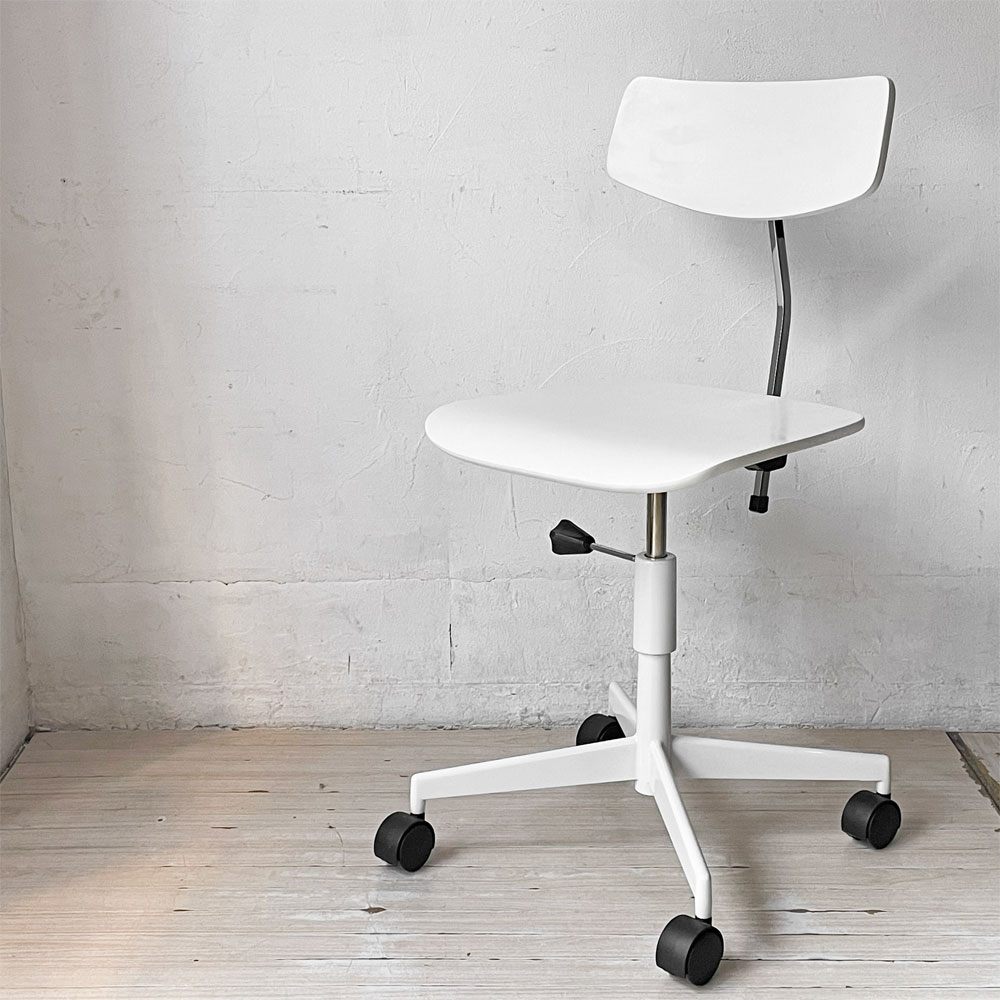 ラボファ Labofa デスクチェア オフィスチェア プライウッド ホワイト ダブルホイール 高さ調整可 デンマーク製 北欧家具 ★