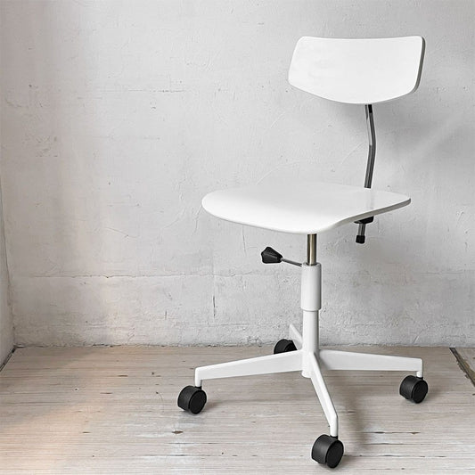 ラボファ Labofa デスクチェア オフィスチェア プライウッド ホワイト ダブルホイール 高さ調整可 デンマーク製 北欧家具 ★