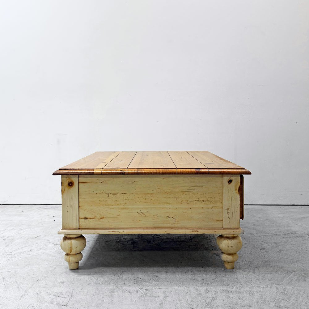 イーセンアーレン ETHAN ALLEN ファームハウス パイン コーヒーテーブル Farmhouse Pine 2ドロワー パイン材 90's ビンテージ vintage カントリースタイル ●