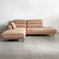 リラックスフォーム RELAX FORM ディオラ DIOLA カウチソファ ダブルシェーズ 3人掛け ミルキーベージュ W245cm プライムレザーテックス 関家具 〓