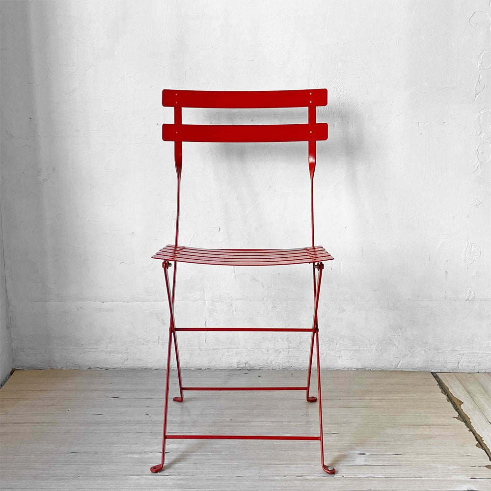 フェルモブ Fermob ビストロ BISTRO メタルチェア METAL CHAIR フォールディング ガーデンチェア レッド 折りたたみ フランス 定価¥22,000- ★