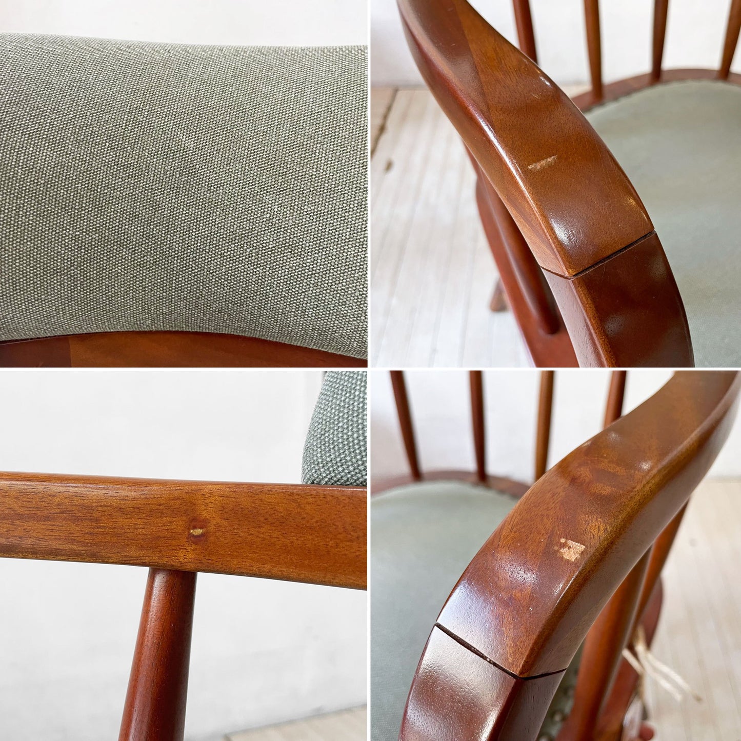 アクメファニチャー ACME Furniture オークス アーム チェア OAKS ARM CHAIR ダイニングチェア マホガニー材 カーキ ファブリック 定価 ¥45,100- ★