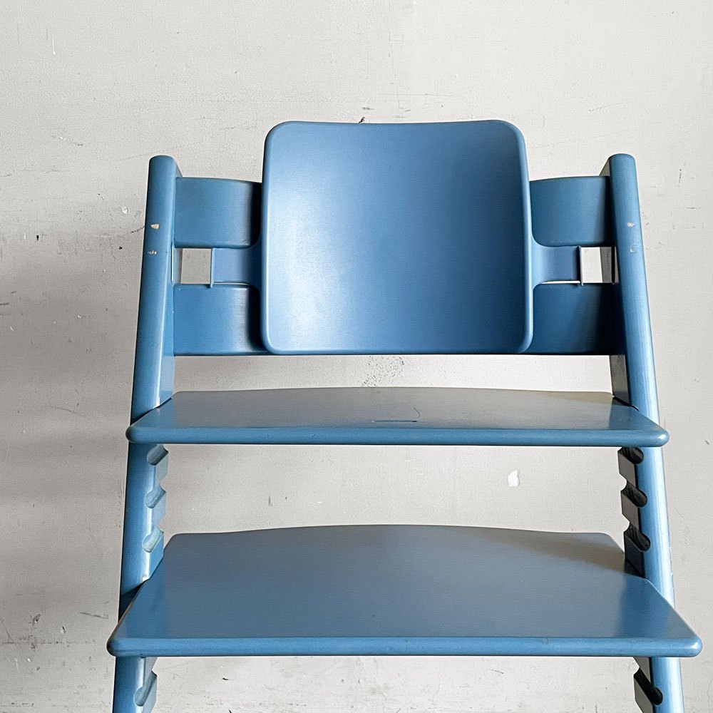 ストッケ STOKKE トリップトラップ TRIPP TRAPP ベビーチェア キッズチェア S/N3～ プラスチック背もたれ付 ブルー ノルウェー 北欧家具 ■