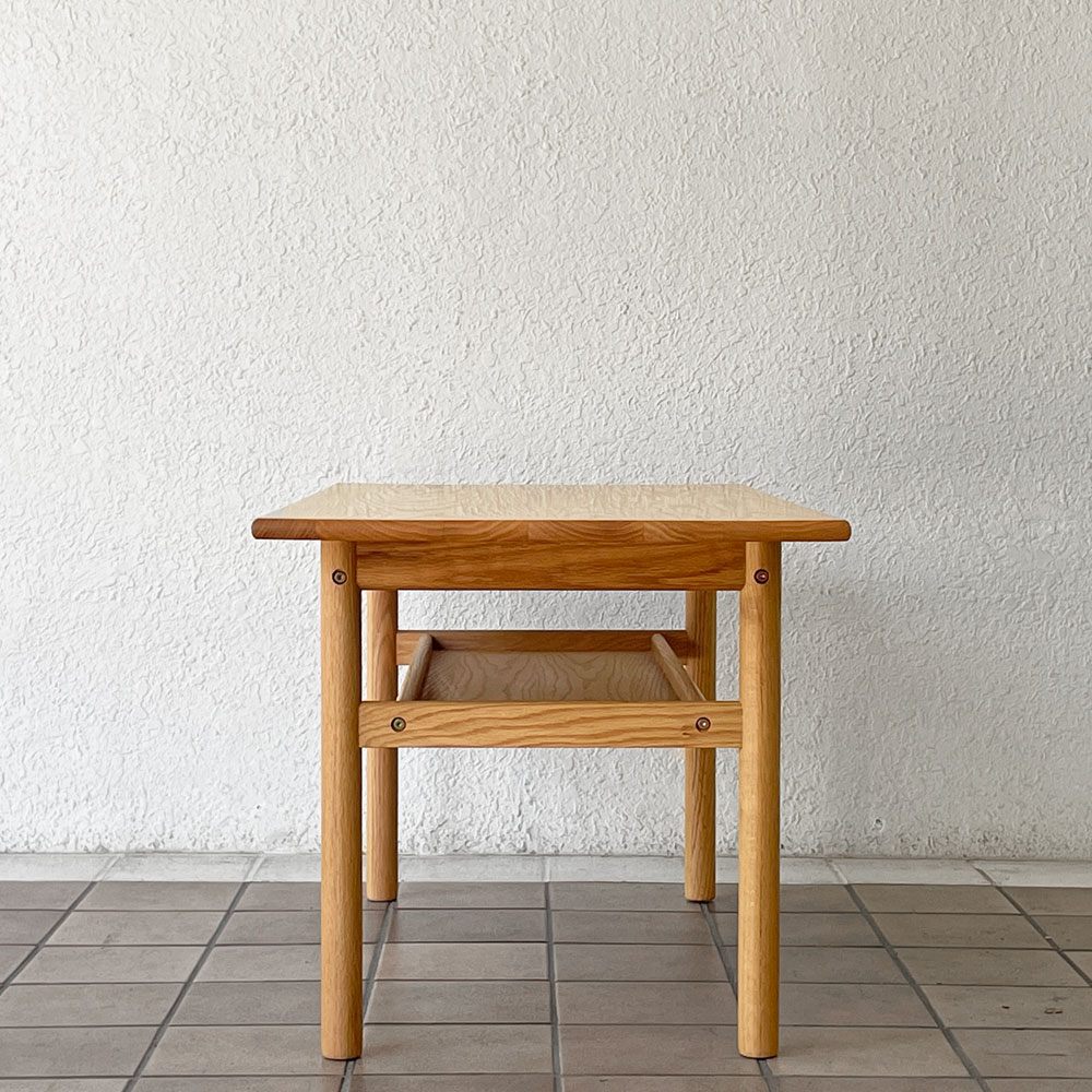 アクタス ACTUS ロッジ LODGE SOFA TABLE ソファテーブル リビングテーブル W110cm オーク材 天板下収納付 参考価格￥56,100- 廃番 ◇