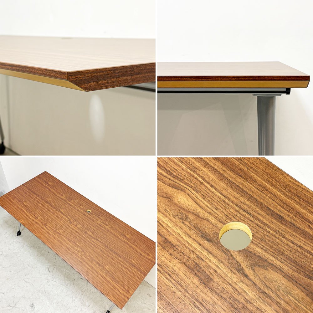 ハーマンミラー Herman Miller アバックエンバイロメンツ ABAK ミーティングテーブル デスク W180cm ウォールナットカラー キャスター付き ティム・ウォレス ●