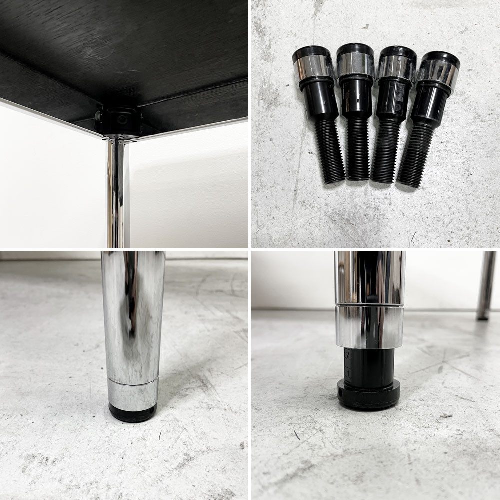 USMモジュラーファニチャー USM Haller USMハラーテーブル ワーキングデスク ダイニングテーブル オーク材 ブラック W150cm アジャスター付 高さ調整リング付き スイス ●