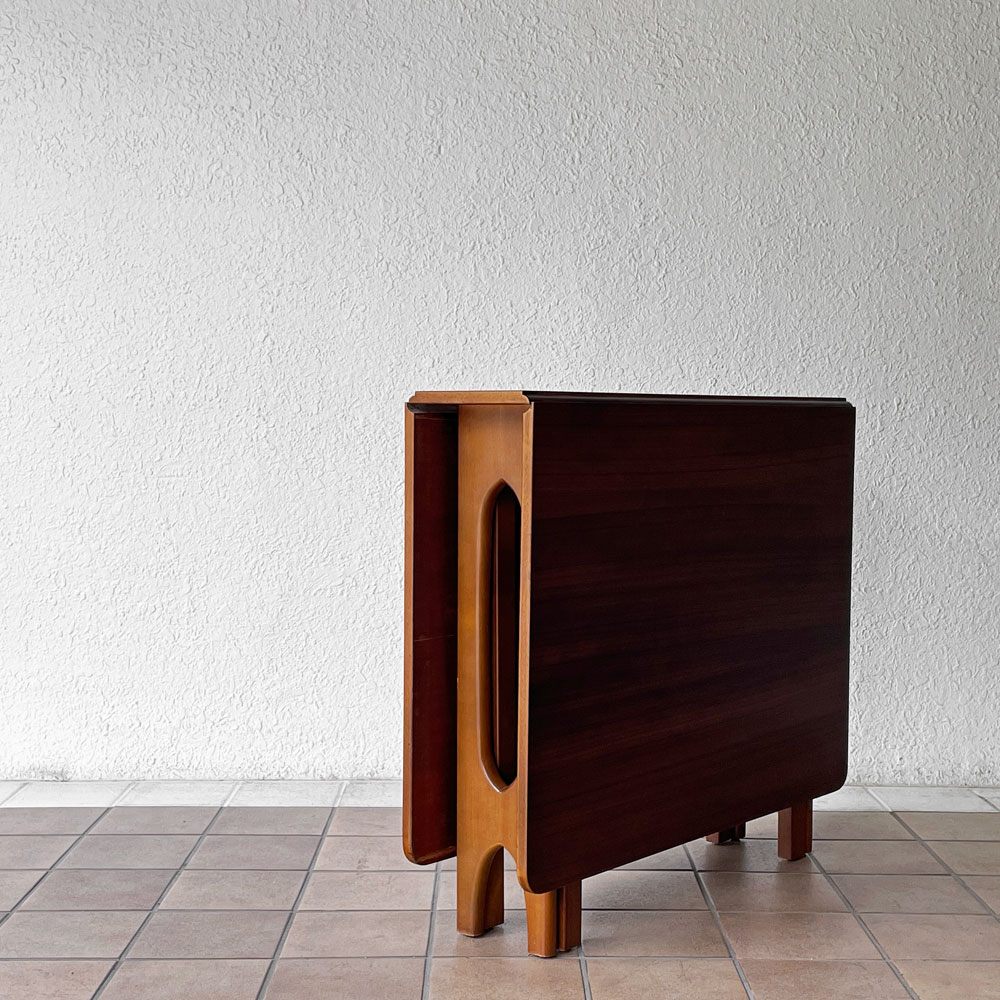 ジェンティーク Jentique ゲートレッグ テーブル gate leg table チーク材 スクエア クロスレッグ バタフライテーブル UKビンテージ 英国家具 ◇