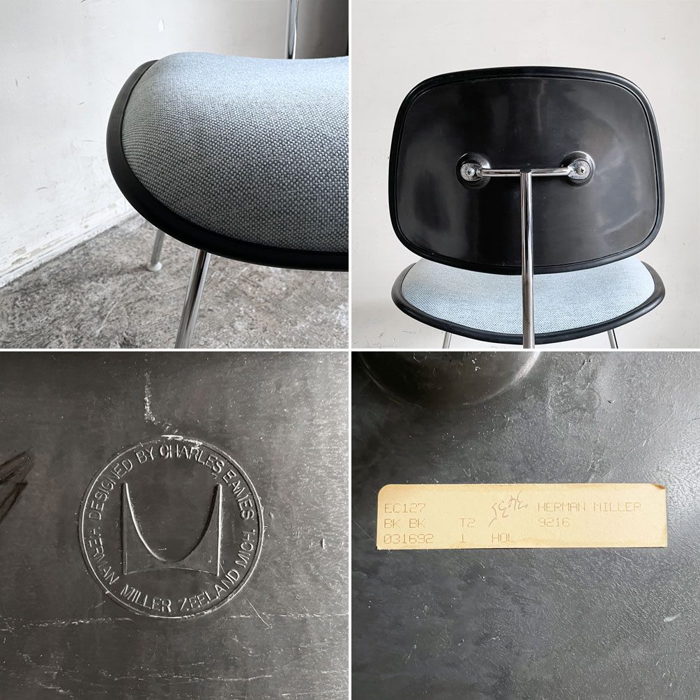 ハーマンミラー Herman Miller ツーピースプラスチックチェア Two Piece Plastic Chair DCM ライトブルー ファブリック ビンテージ ミッドセンチュリー イームズ ■