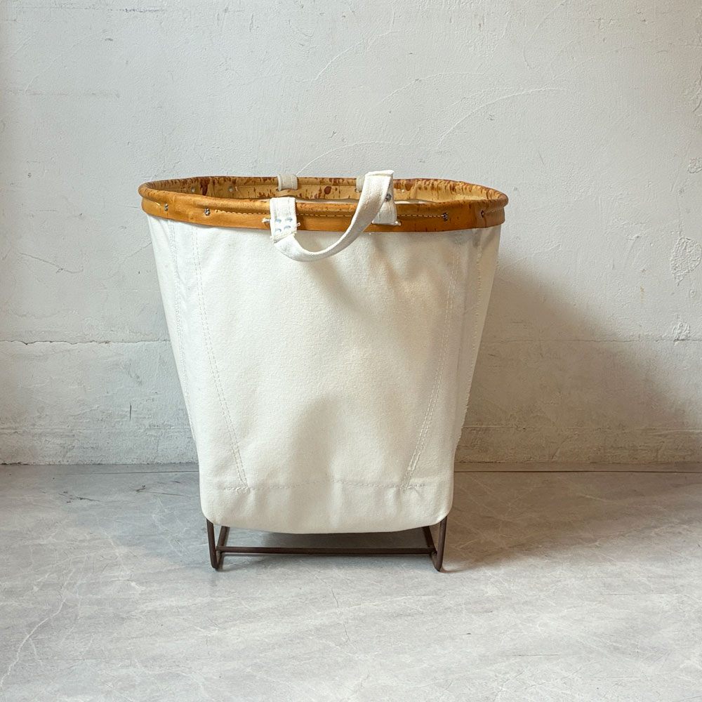 スティールキャンバス Steele Canvas Basket バスケット ラウンド 帆布×レザー×アイアン 工業デザイン 廃盤 ★