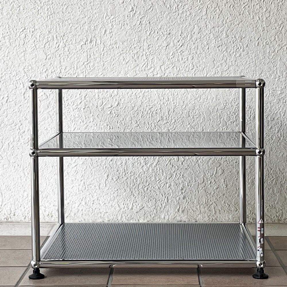 ユーエスエムハラー USM Haller モジュラーファニチャー Modular Furniture 1列3段 オープンシェルフ ディスプレイラック w52.5×D52.5×44.5cm グレー モダンデザイン スイス 参考価格83,056円 ◇