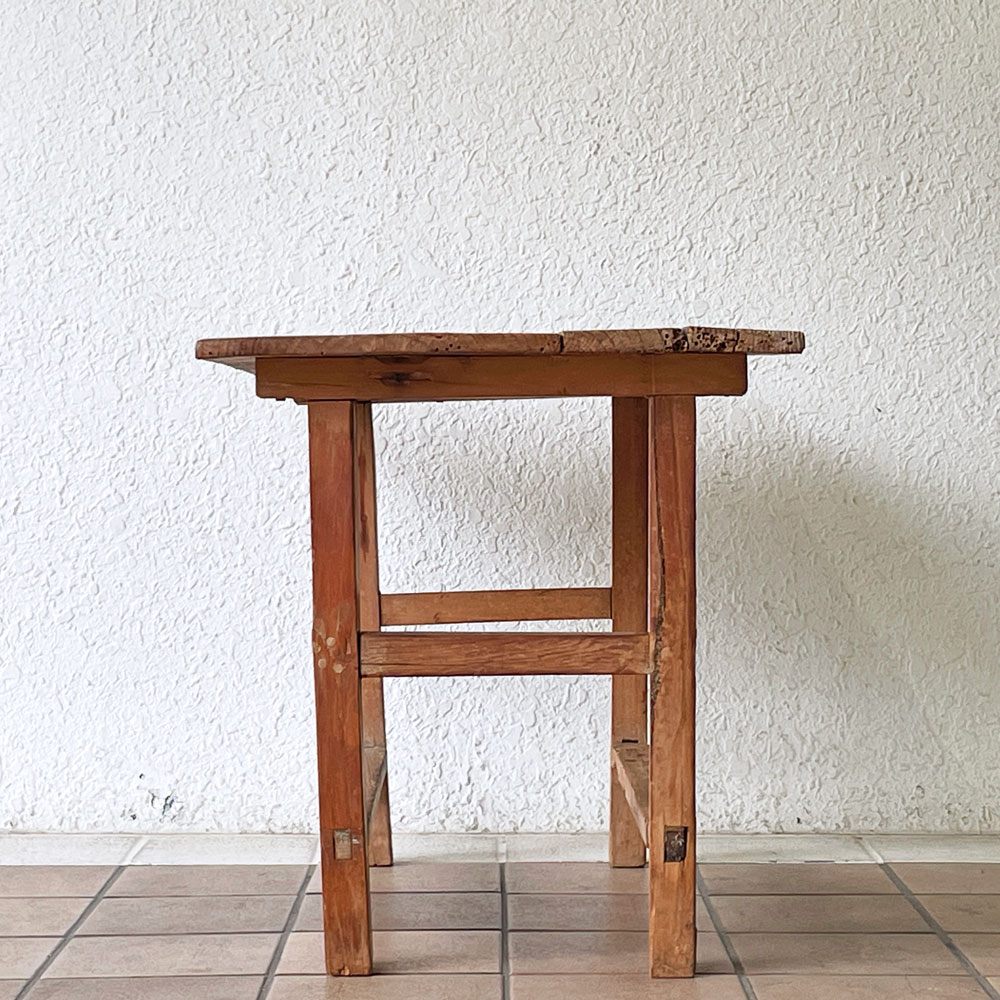 ビンテージ Vintage 木製 ローテーブル サイドテーブル コーヒーテーブル フラワースタンド 木味 クラフト カントリー ◇