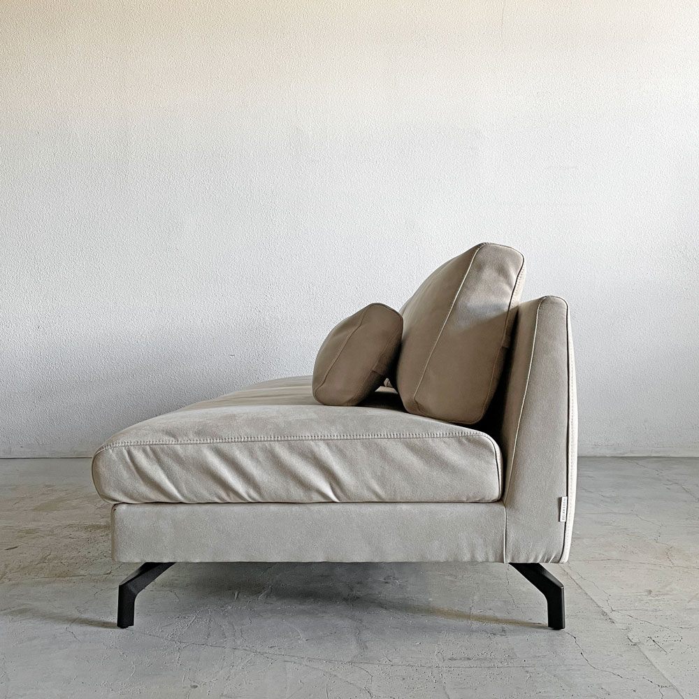 リラックスフォーム RELAXFORM グラシエーロ GLACIERO 3人掛けソファ W188cm プライムレザーテックス プラチナグレー 関家具 定価￥113,000- A 〓