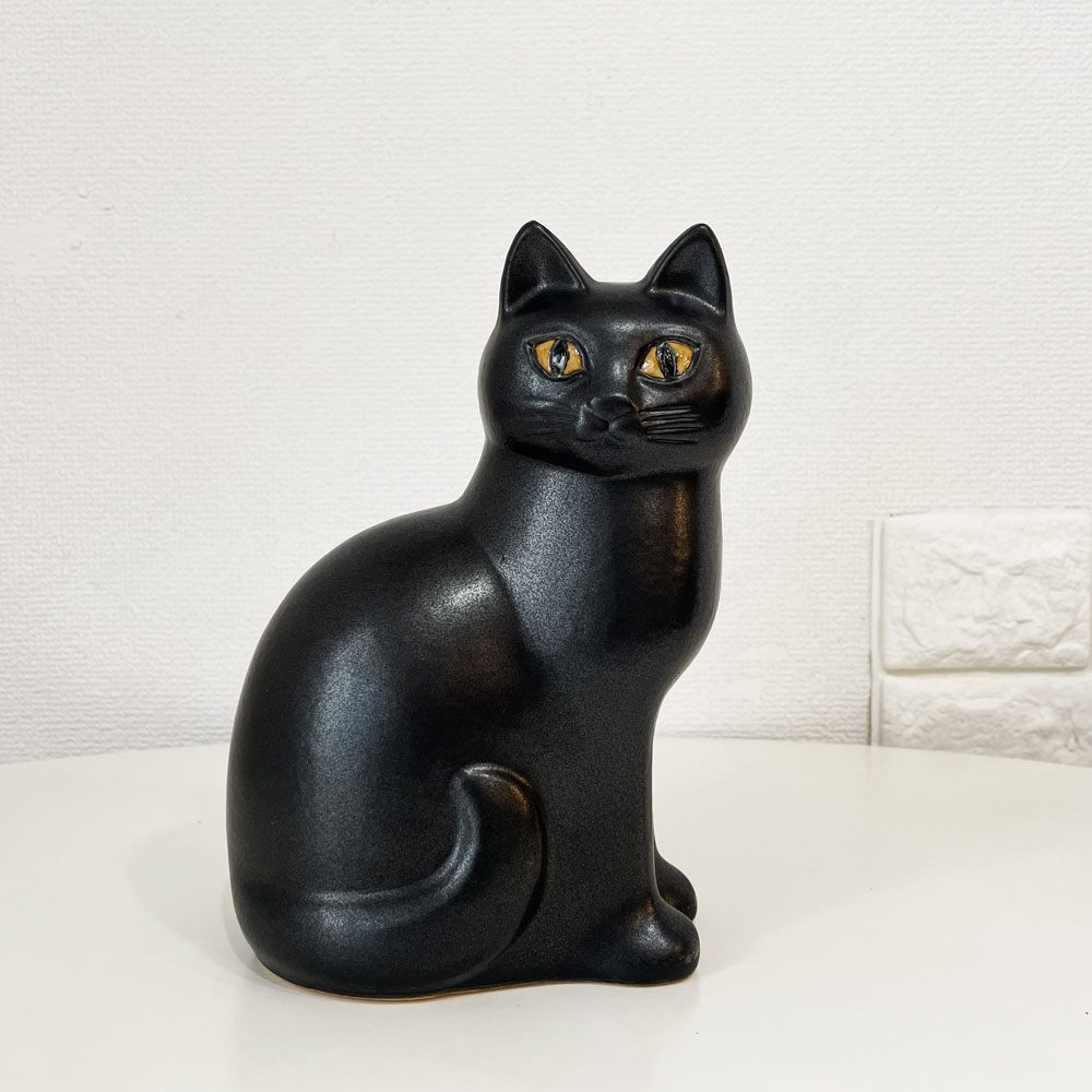 グスタフスベリ GUSTAVSBERG K-Studion 猫 キャット マンズ CAT MANS H20.5cm リサラーソン オブジェ 置物 北欧雑貨 北欧ビンテージ ◎
