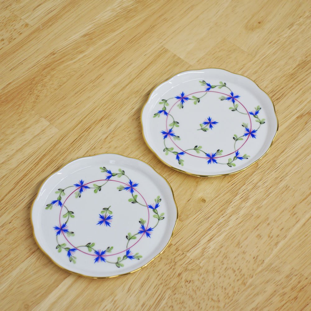 ヘレンド herend コースター 2枚セット bule garland coaster ◎