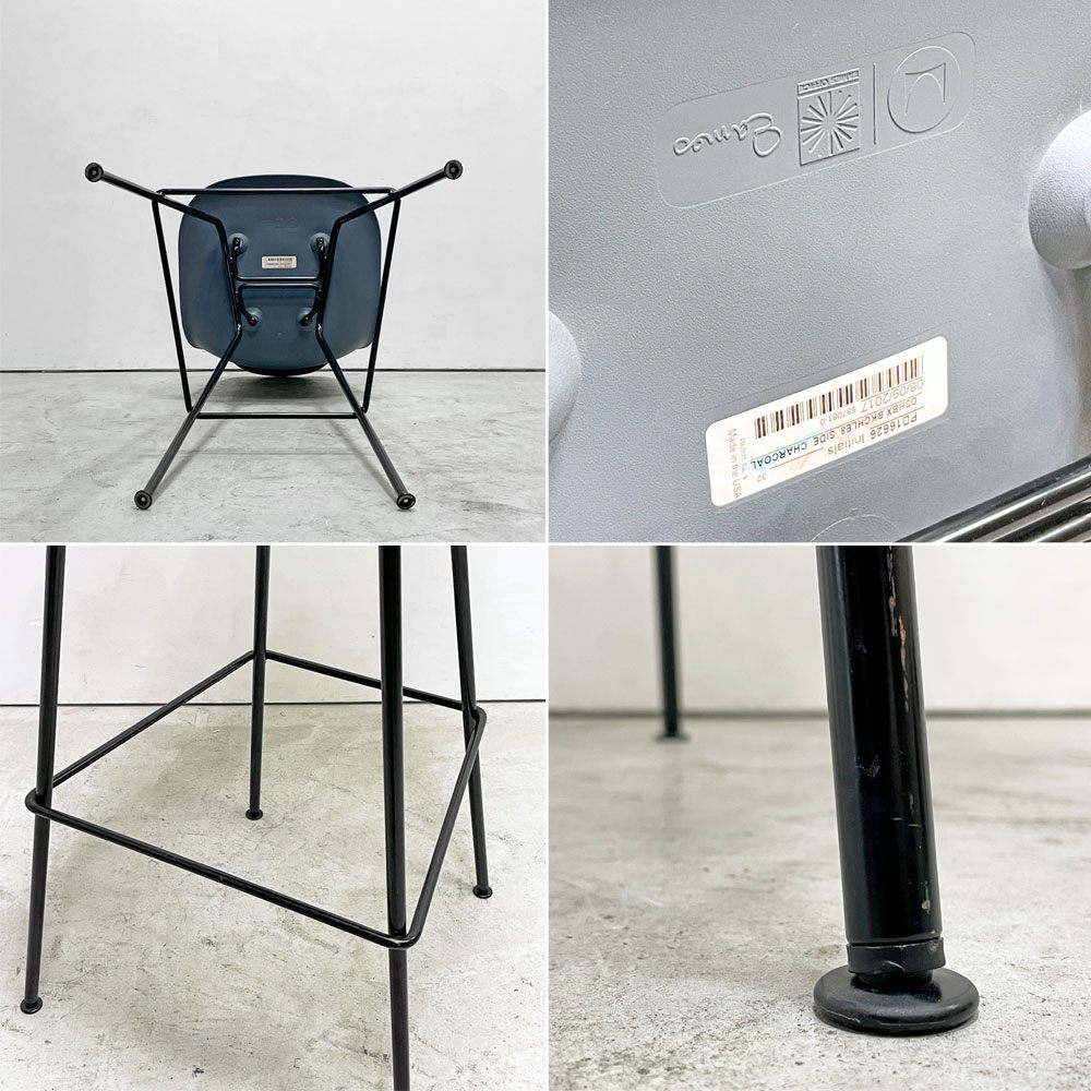 ハーマンミラー Herman Miller イームズプラスチックシェルスツール バーハイトスツール H115.5cm ポリプロピレン製 チャコール 廃番カラー ミッドセンチュリー A ●