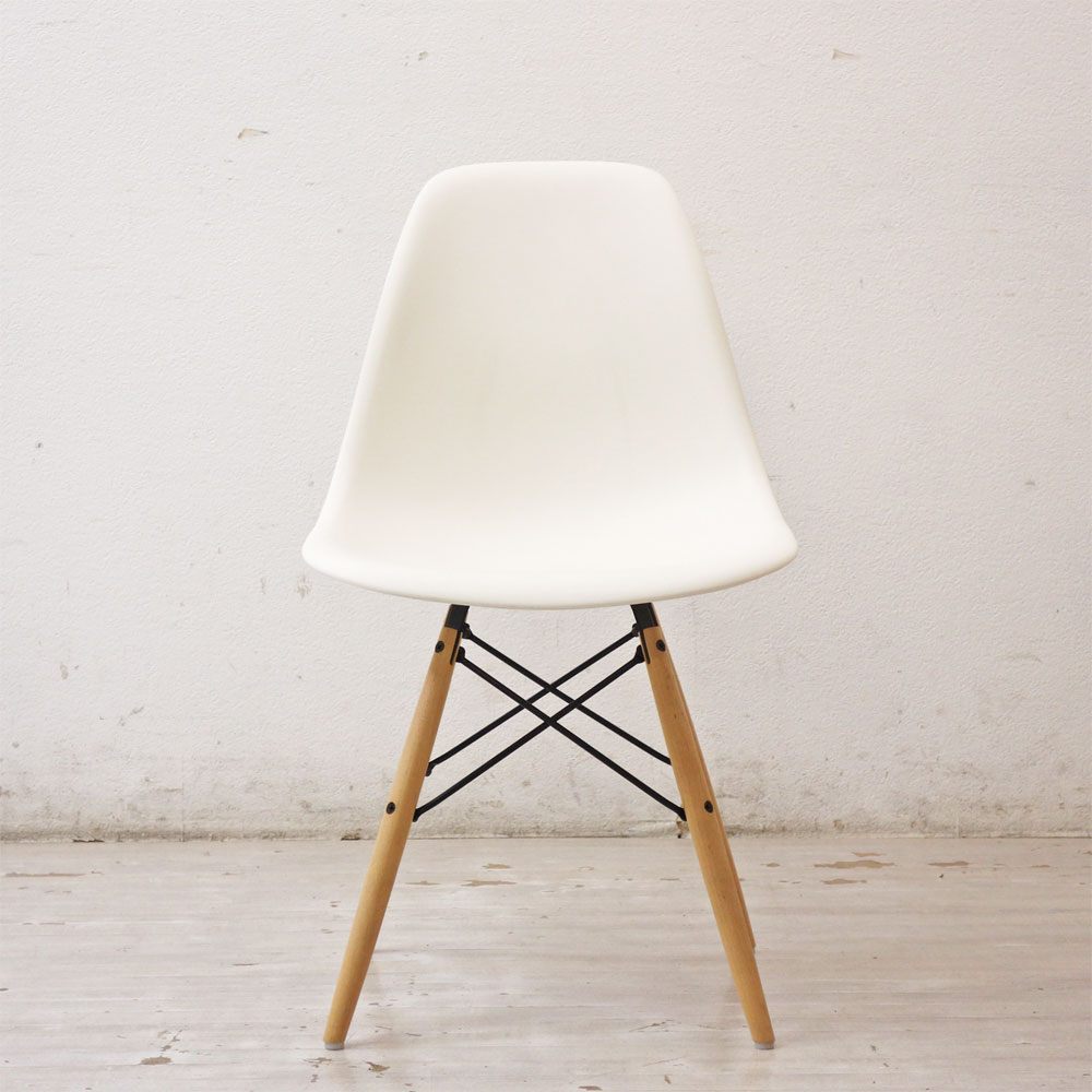 ハーマンミラー HermanMiller サイドシェルチェア ドゥエルレッグ DSW ホワイト ポリプロピレン製 イームズ ミッドセンチュリー ●