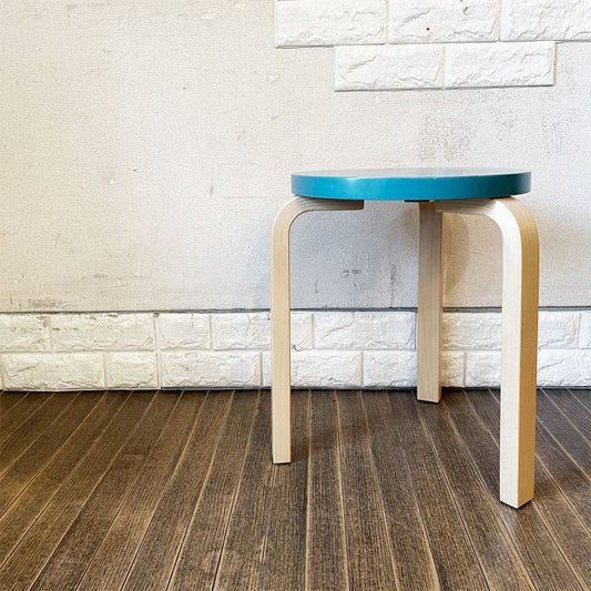 アルテック Artek スツール60 Stool60 3本脚 バーチ材 パイミオ ペトロールラッカー アルヴァ・アアルト フィンランド 北欧家具 定価￥41,800- ◎