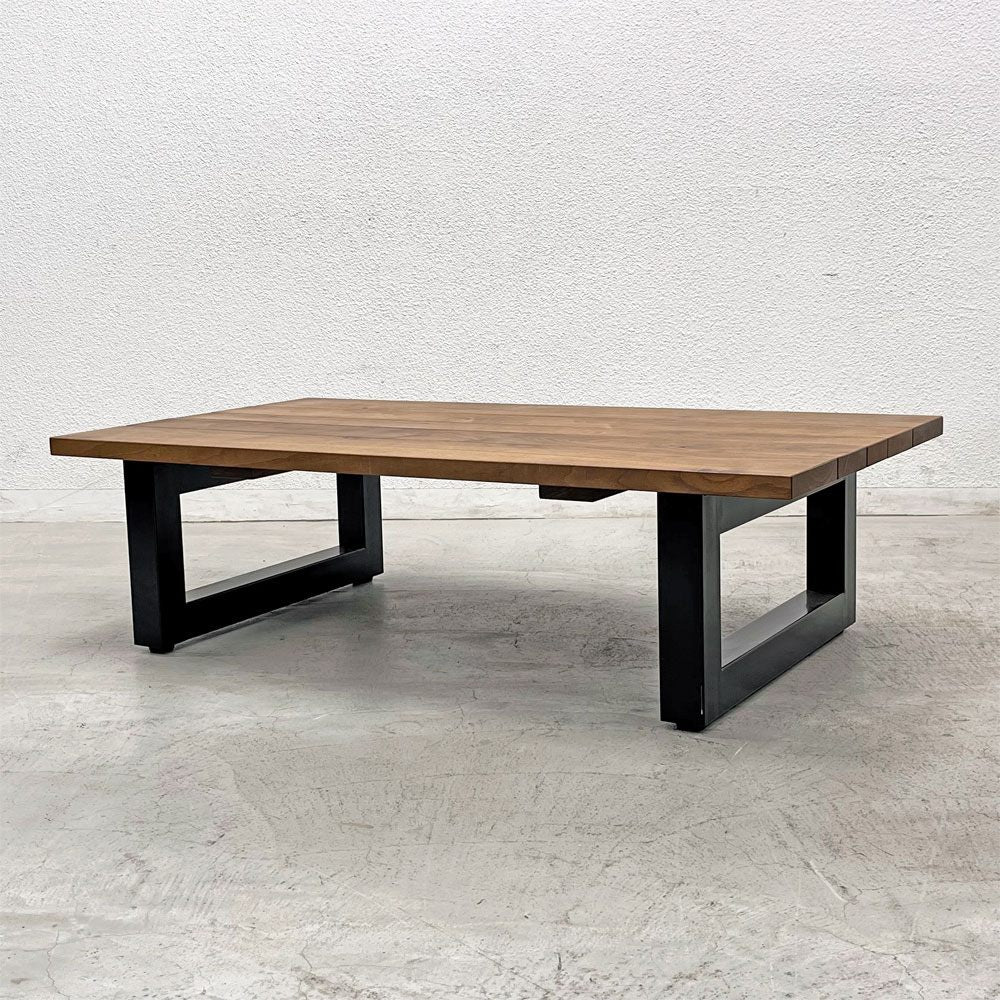 マスターウォール MASTERWAL オリジン ORIGIN リビングテーブル ローテーブル スチールレッグ W120cm ウォールナット無垢材 アカセ木工 廃番 〓