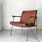 トラックファニチャー TRUCK FURNITURE ファロードレザー アームチェア FURROWED-LEATHER ARM CHAIR L-1 ブラウン ナラ無垢材 牛革 定価￥203.500- ★