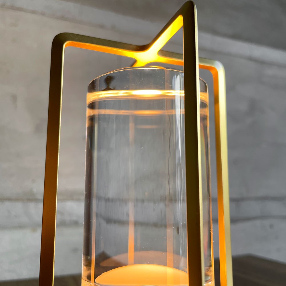 アンビエンテック Ambientec ターンプラス TURN+ ブラス 調光式 テーブルライト 真鍮カラー クリスタルガラス LED 充電式 持ち運び可 説明書付 定価￥66,000- ♪
