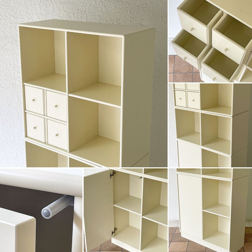 モンタナ MONTANA システムシェルフユニット SYSTEM SHELF UNIT 4ユニット キャビネット 木製1扉付＆4ドロワー付＆2段ラック＋ベース デンマーク ◇