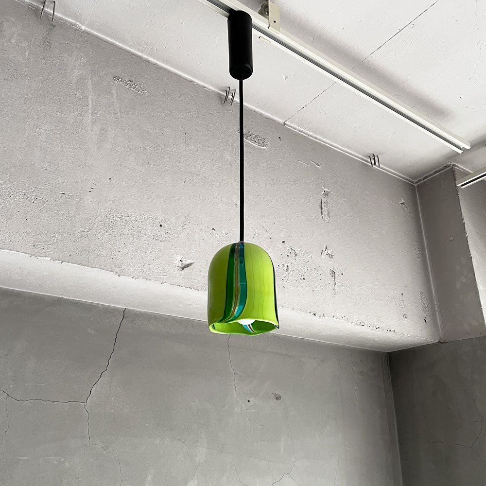 ムラノガラス ペンダントライト ピスタチオ ハンドメイド ガラスシェード イタリア製  レール仕様 IDC大塚家具取扱 ♪