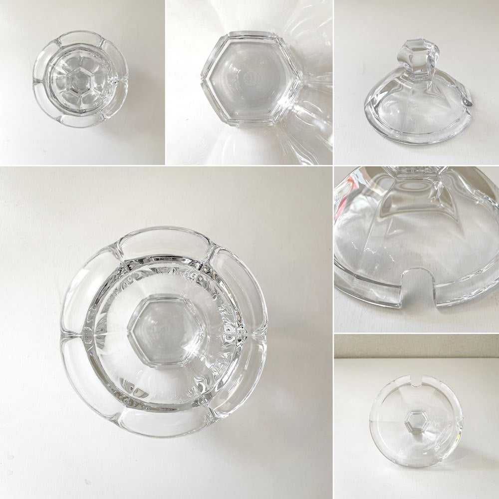 バカラ Baccarat アルクール Harcourt ミズーリ Missouri ジャムジャー シュガーポット Φ13cm スプーン欠品 クリスタルガラス フランス 廃番 ◎