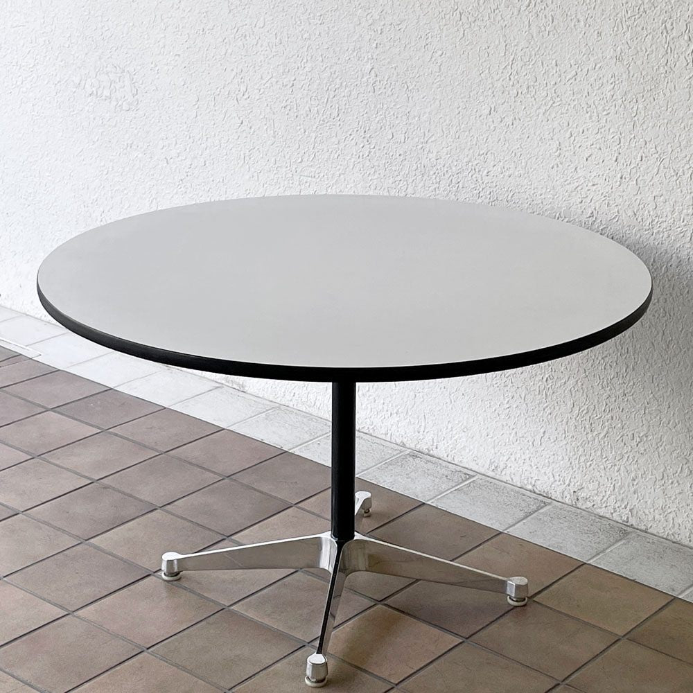 ハーマンミラー Herman Miller コントラクトテーブル ラウンドテーブル W106.5×H64cm イームズ ビンテージ ◇