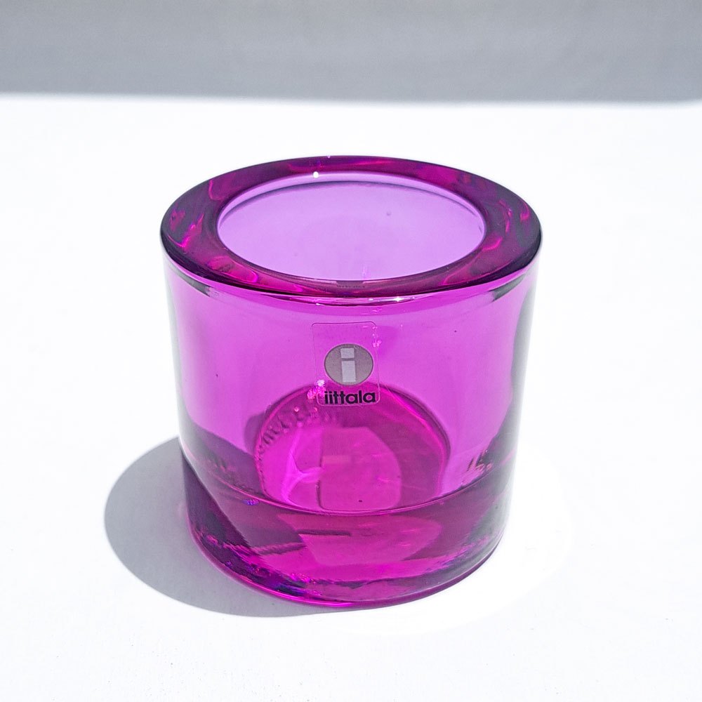イッタラ iittala マリメッコ marimekko キビ kivi キャンドルホルダー アメジスト 60mm フィンランド 北欧雑貨 廃番カラー 箱付 E ●