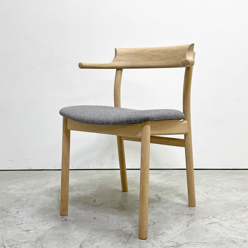 アクタス ACTUS スープ SOUP ダイニングチェア タイプC オーク材 オイル仕上げ ハーフアーム ファブリック グレー 受注生産品 ●