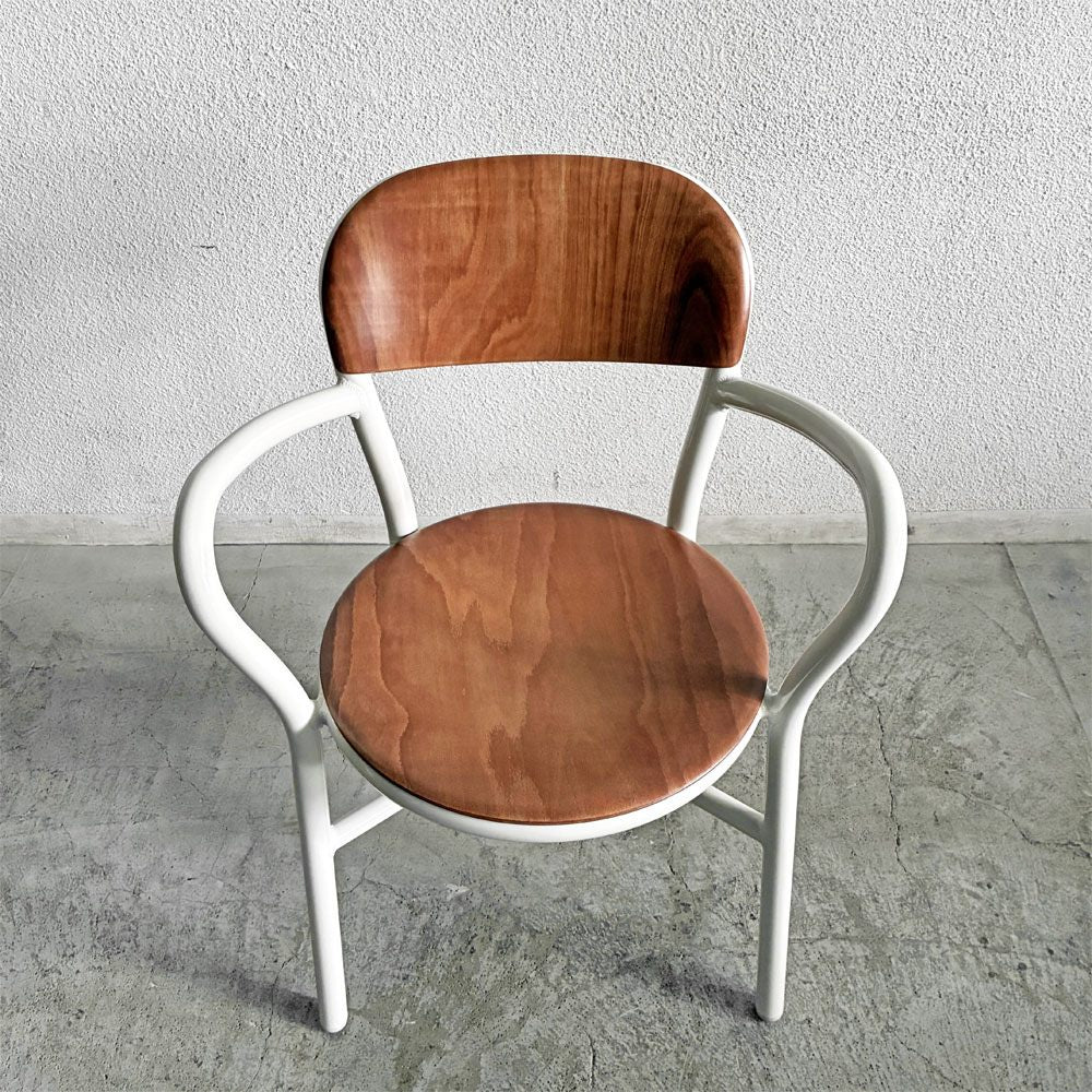 マジス MAGIS パイプチェア Pipe Chair Wood ダイニングチェア ウッドシート アーム付 ホワイト×ライトビーチ ジャスパー・モリソン 未使用品 定価￥119,900- 〓