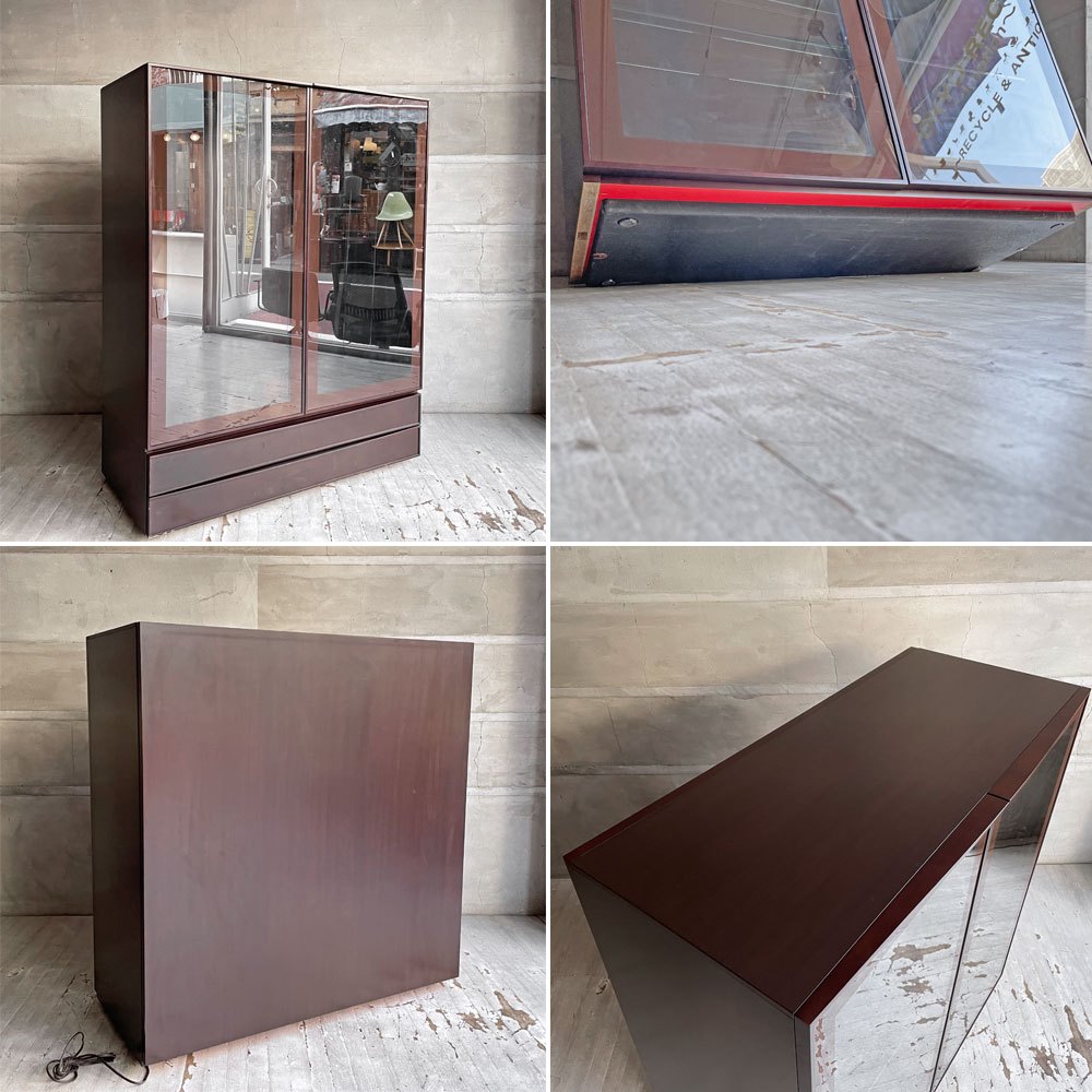 アルフレックス arflex コンポーザー COMPOSER ガラスキャビネット キュリオケース 飾り棚 照明 下段オプション付き イタリアモダン ♪