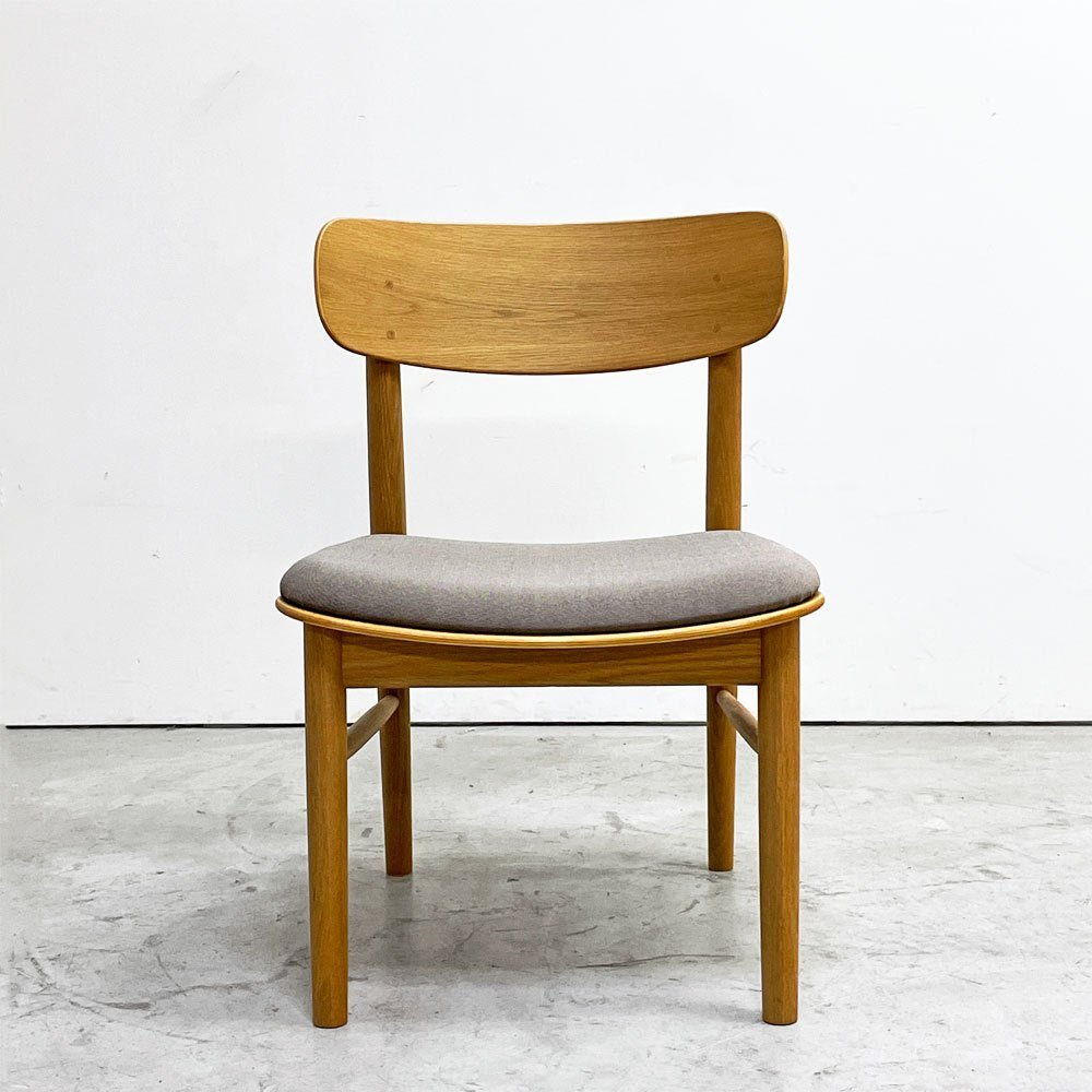 無印良品 MUJI 木製 リビングダイニング チェア 布座 オーク材プライウッド シンプルナチュラル A ●