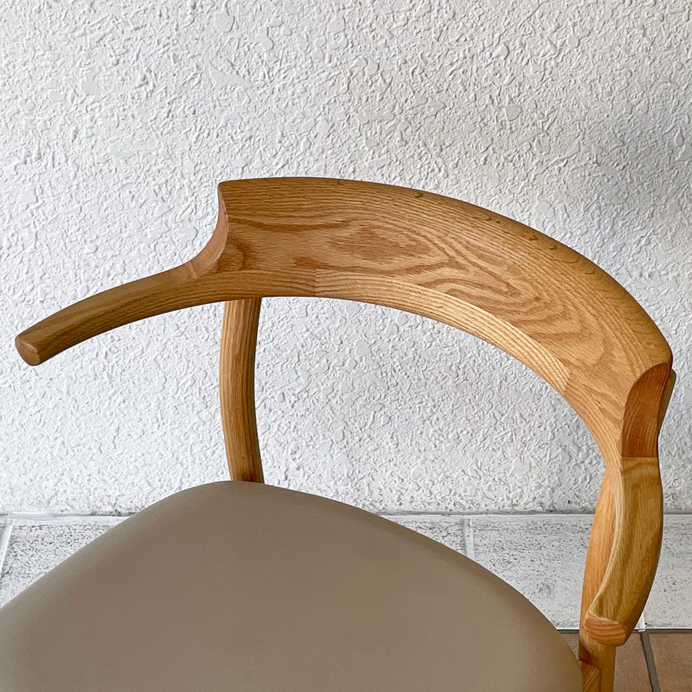 アクタス ACTUS スープ SOUP ダイニングチェア タイプC オーク材 オイル仕上げ ハーフアーム PVCレザー 受注生産品 ◇