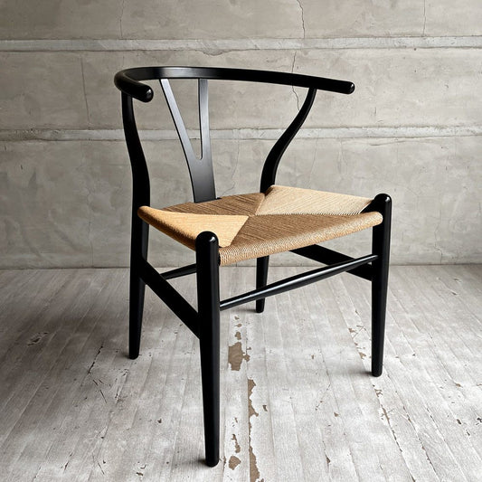 カールハンセン＆サン Carl Hansen & Son CH24 Yチェア ブラックラッカー ビーチ材 ペーパーコード ハンス・J・ウェグナー デンマーク 北欧家具 日本仕様 座面張替済  A ♪