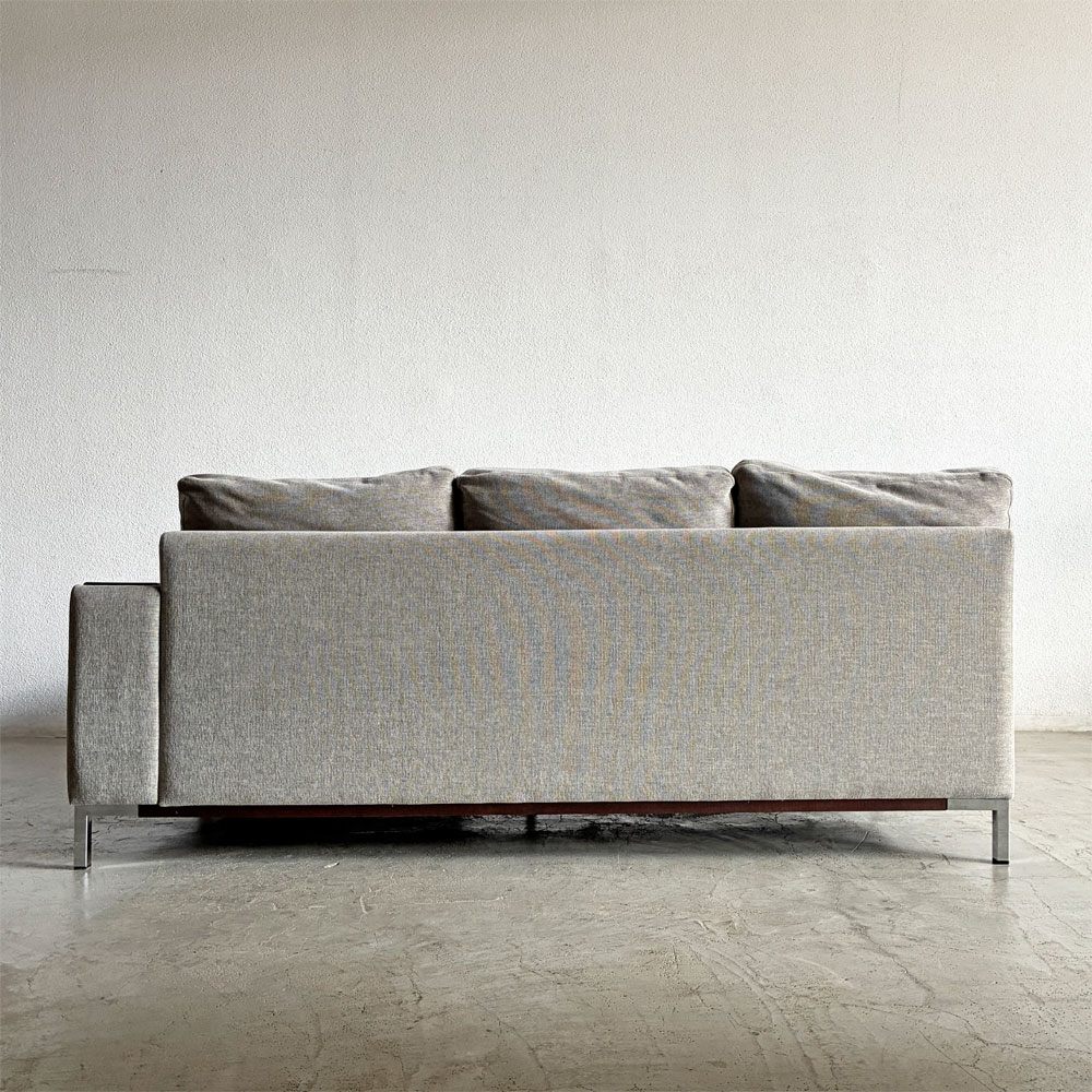 ラフィネリビング raffine living ビター BITTER SOFA 3人掛けソファ 片アーム W190cm ファブリック グレージュ系 オットマン付 廃番仕様 カタログ定価￥421,850-以上 〓