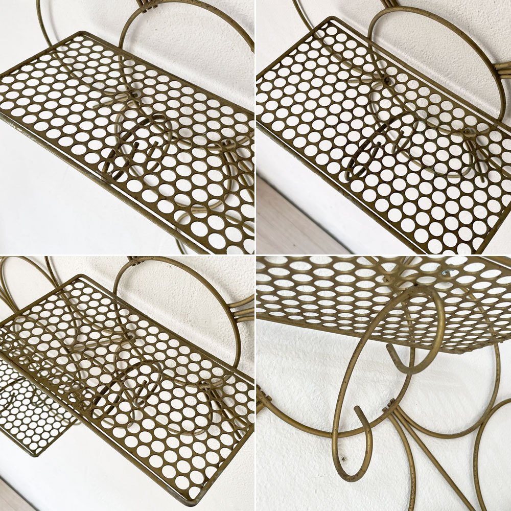 ミッドセンチュリー デザイン Mid Century Desing ビンテージ ワイヤー メタル ウォールシェルフ アトミックデザイン  Wire Metal wall shelf ★