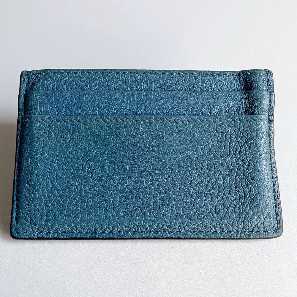 グッチ GUCCI エンボスロゴ カードホルダー カードケース ICケース レザー ブルー ♪
