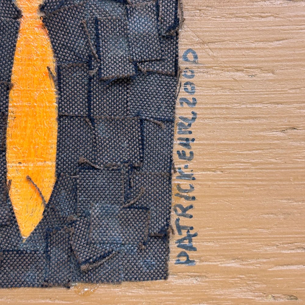 パトリック・アール Patrick Earl キャンバス画 ties ネクタイ コラージュ W41×H31cm モダンアート 現代美術 ●
