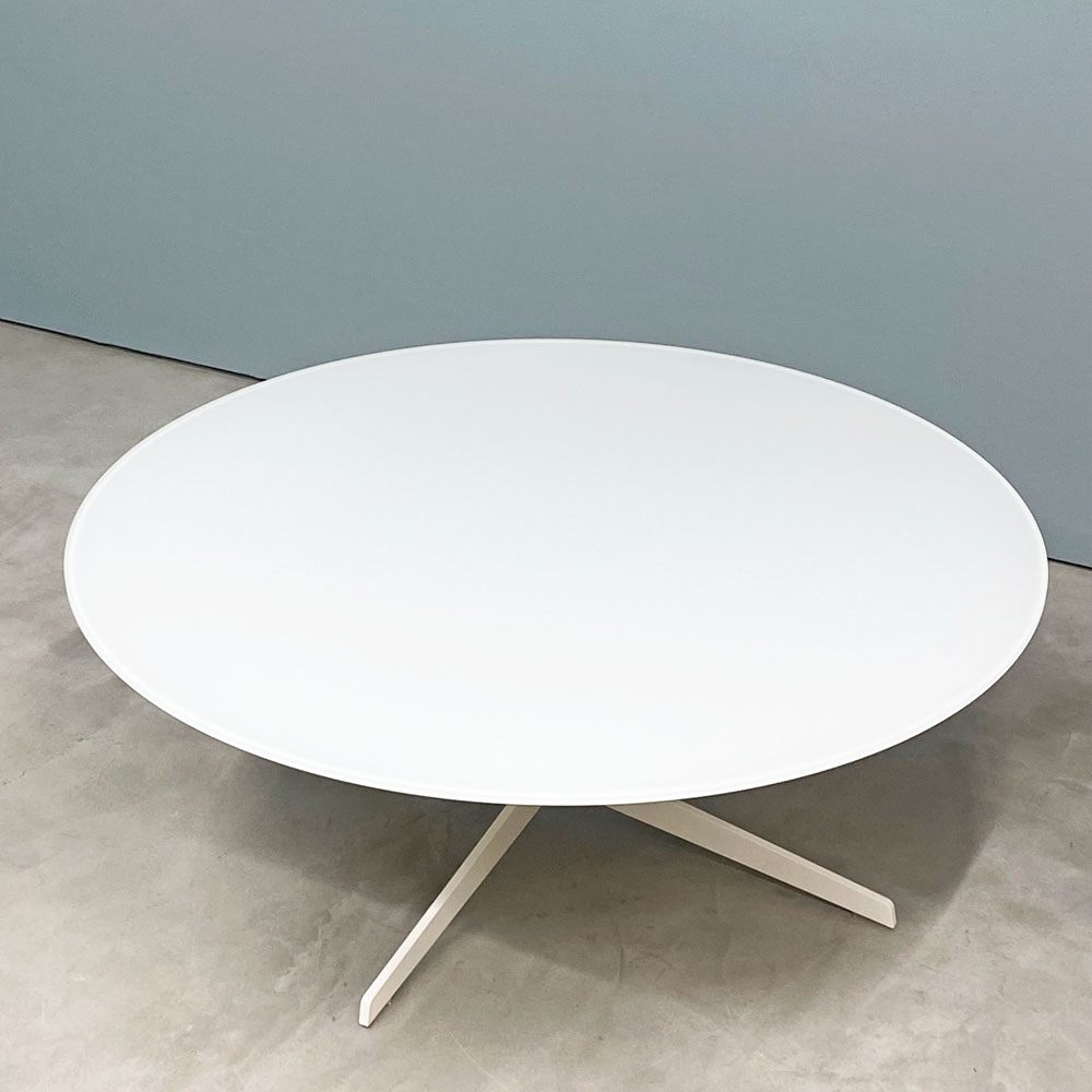 フリッツハンセン Fritz Hansen スペーステーブル SPACE TABLE コーヒーテーブル ローテーブル Φ100cm ラウンド ガラス天板 スチールレッグ イエス＋ラウブ ◎