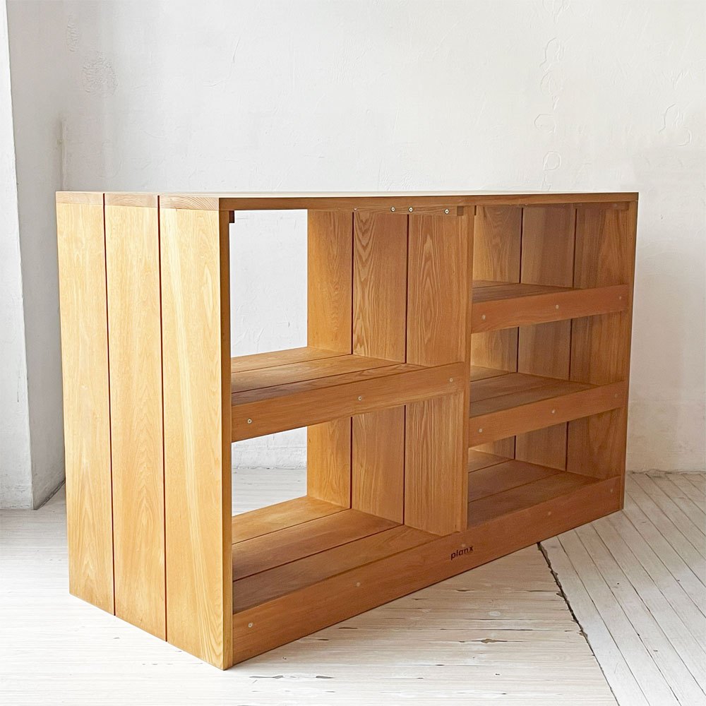 イデー IDEE プランクス PLANX サイドボード1 Sideboard1 タモ無垢材 オープンシェルフ AVボード ブックシェルフ 廃盤 ★