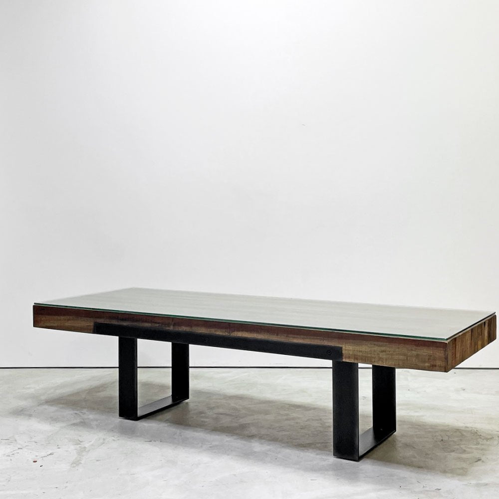 ビーナ bina GRAHAM グラハム コーヒーテーブル COFFEE TABLE アイアンレッグ 古材 W150cm インダストリアルデザイン 廃番 ●