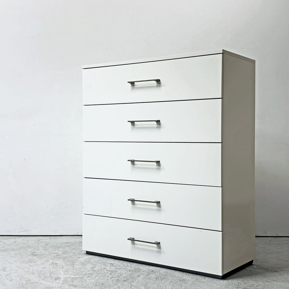 ボーコンセプト BoConcept モダンチェスト 5段 ホワイト タンス 収納 スライドレール 北欧 デンマーク ●