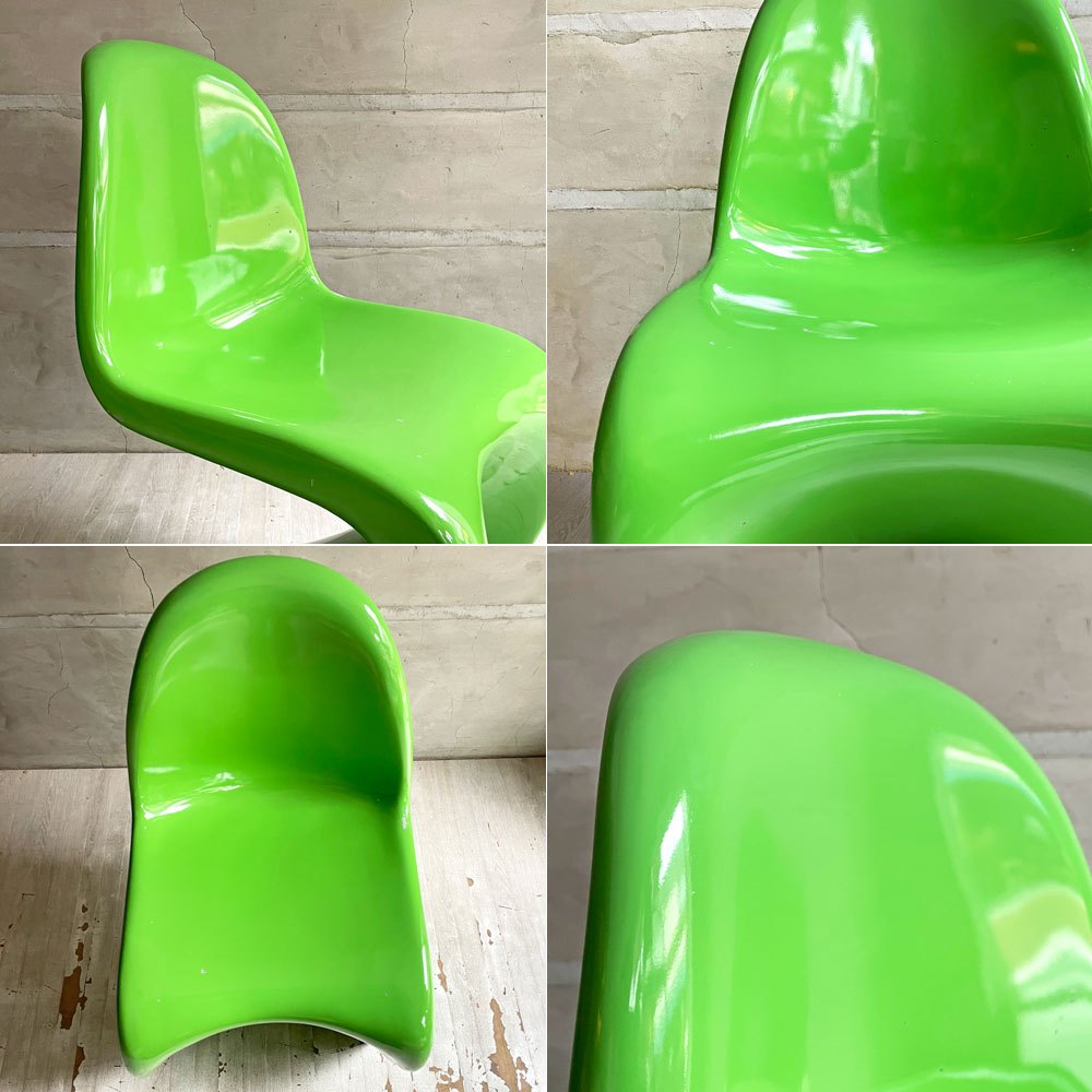 パントンチェア Panton Chair ヴェルナー・パントン Panton スペースエイジ FRP樹脂 スタッキングチェア ミッドセンチュリー グリーン リプロダクト品 ♪